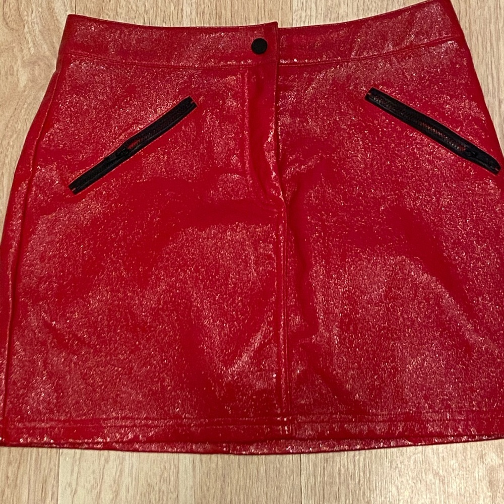 Red mini skirt